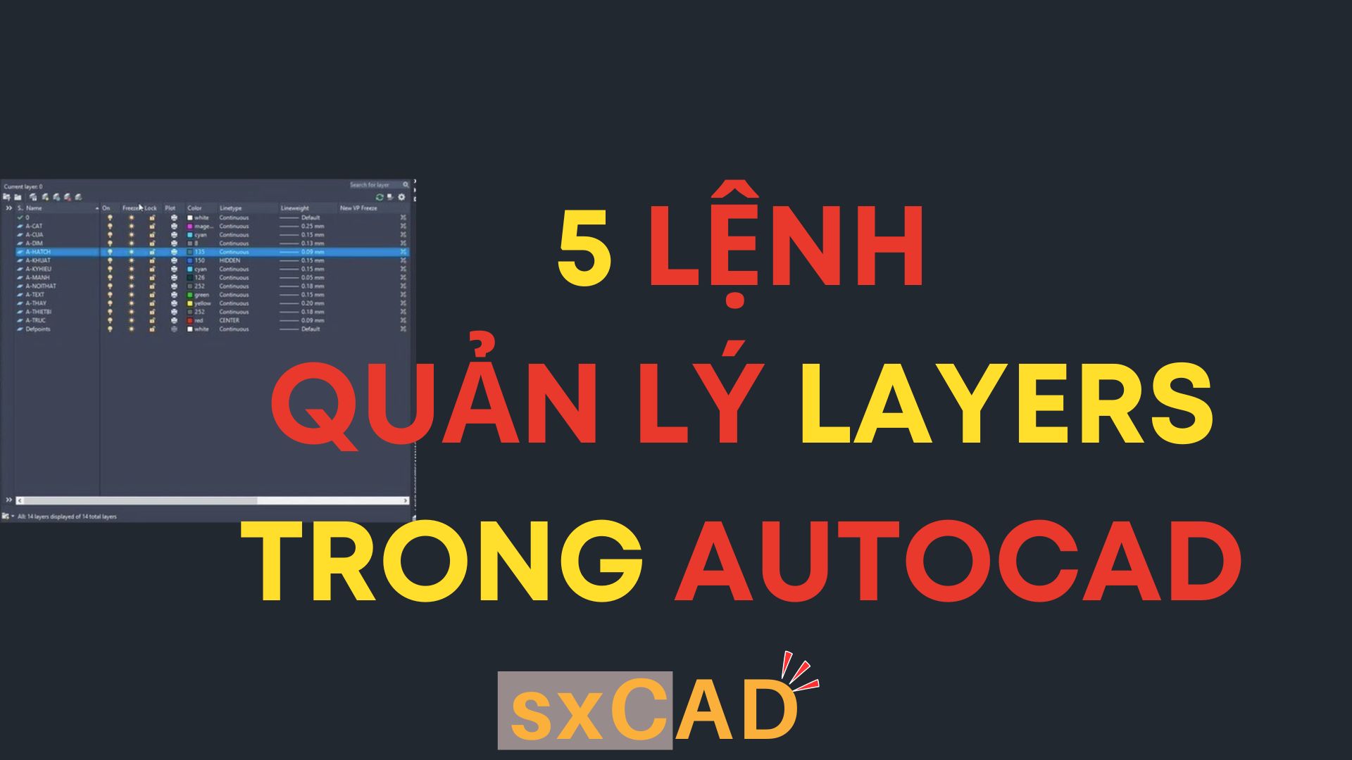 5 lệnh quản lý Layers trong AutoCAD nhất định phải biết