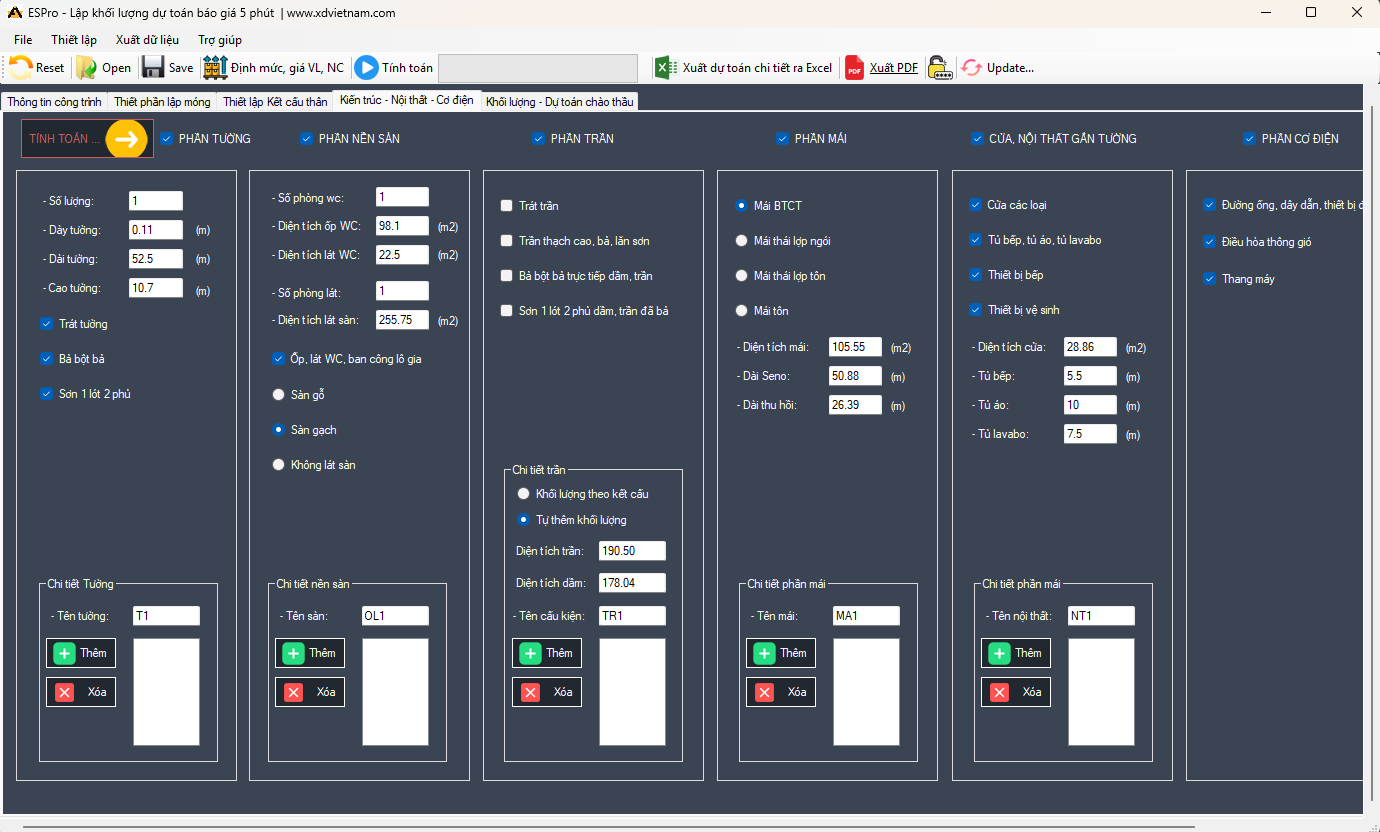 Phần hoàn thiện, cơ điện, nội thất - Bước 5