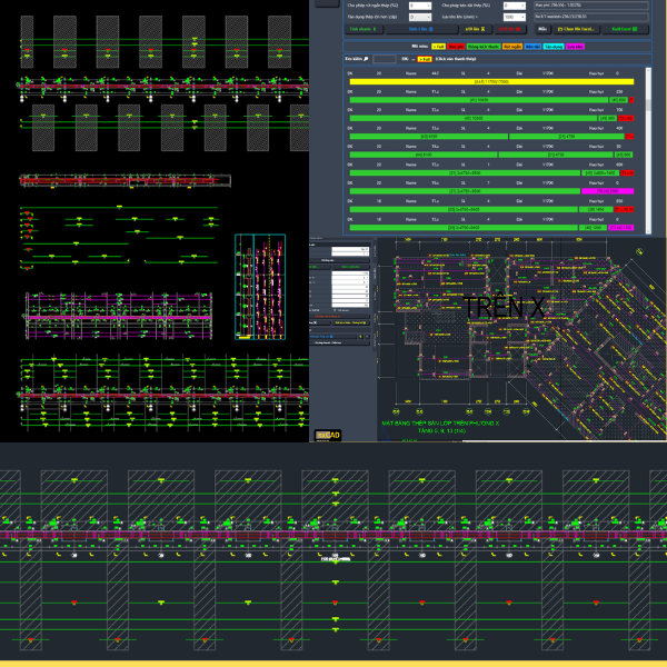 sxCAD Tính năng xuất khối lượng ra dự toán excel